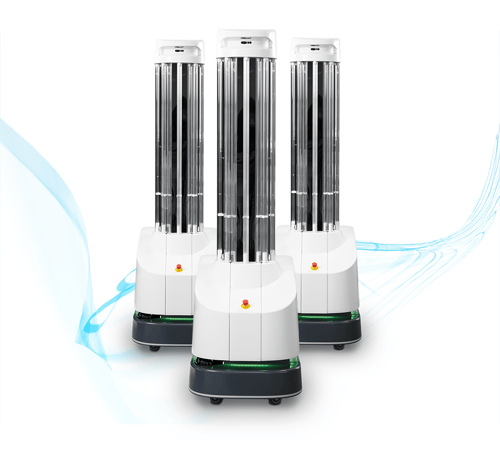 image of uvd robots with the text rise of the robots and blue light-2