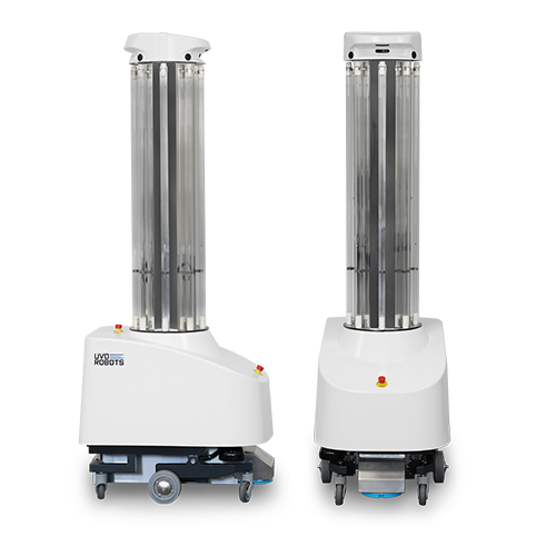 The UVD Robot Pharma seen from the front and side